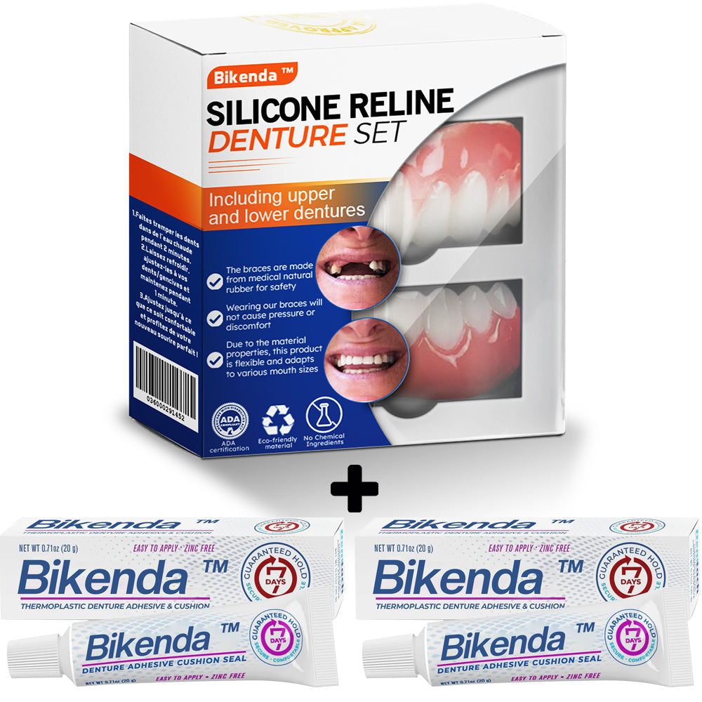 𝐁𝐢𝐤𝐞𝐧𝐝𝐚™ Silikon-Zahnprothesen-Reline-Set (LBA-zertifiziert) - Das beste Geschenk zu Weihnachten🎄🎁