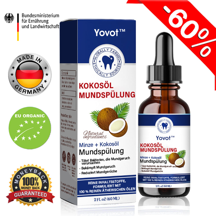 ✅BMEL-Zulassung |Yovot™ Kokosöl-Mundspülung mit ätherischem Öl