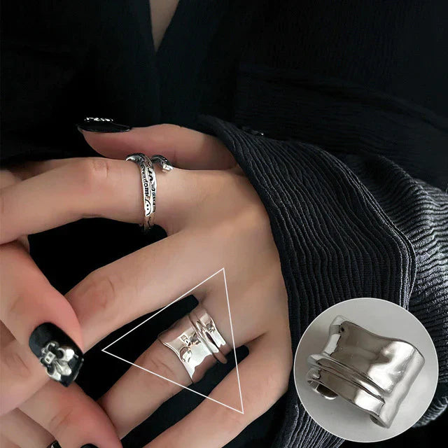 Minimalistische 925 Silber Ring für Frauen Mode Kreative Unregelmäßige Geometrische Aestethic Offene Ringe Geburtstag Party Schmuck Geschenk